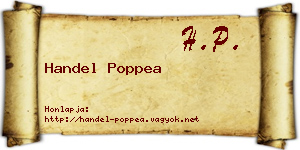 Handel Poppea névjegykártya